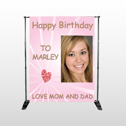 Happy Birthday Marley 10 Pocket Banner Stand