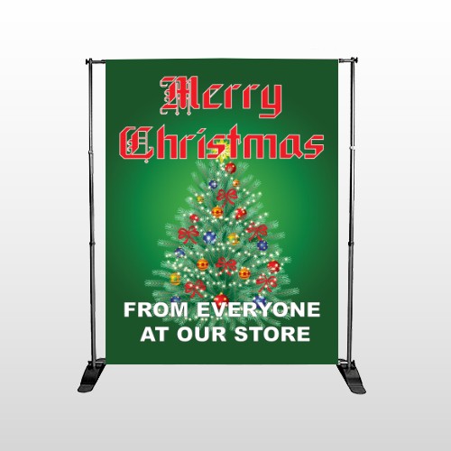 Merry Christmas 29 Pocket Banner  Stand