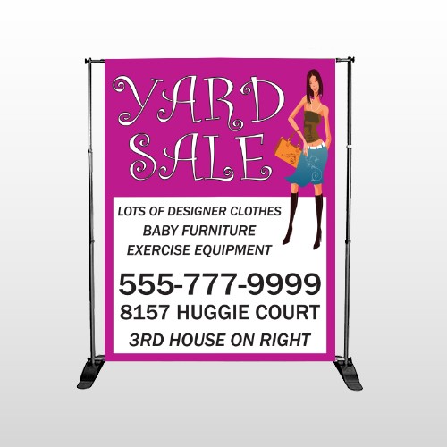 Pink Girl Sale 552 Pocket Banner Stand