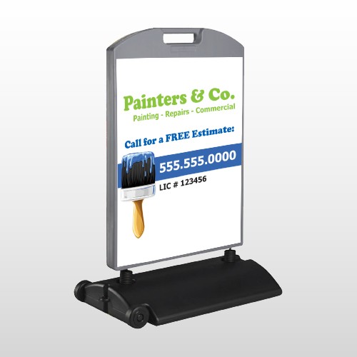 Blue Paint Brush 305 Wind Frame Sign