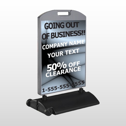 Gray Going Out of Business 12 Wind Frame Sign