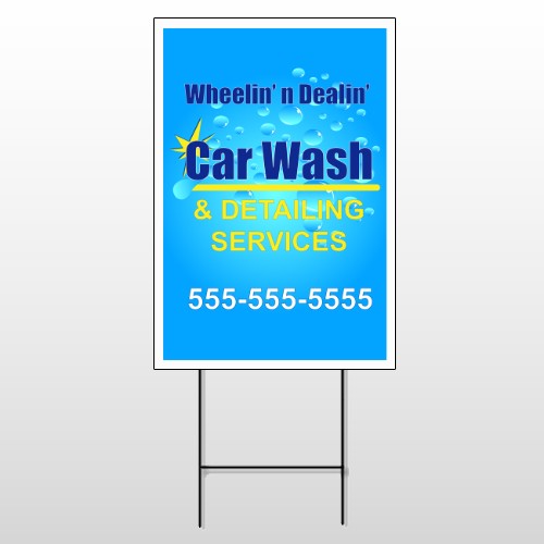Blue Bubbles 113 Wire Frame Sign