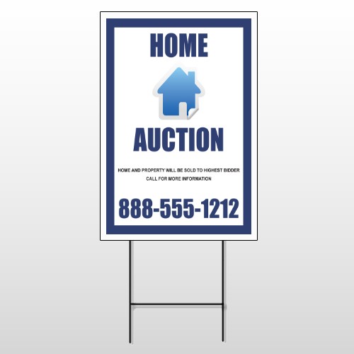 Blue House Auction 253 Wire Frame Sign