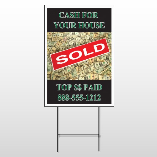 Cash Sold 250 Wire Frame Sign