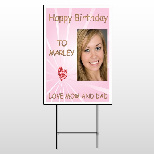Happy B-Day Marley 10 Wire Frame Sign