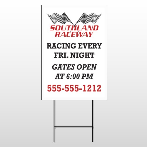 Racetrack 31 Wire Frame Sign