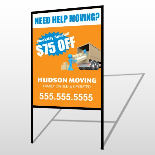 Blue Moving 294 H Frame Sign