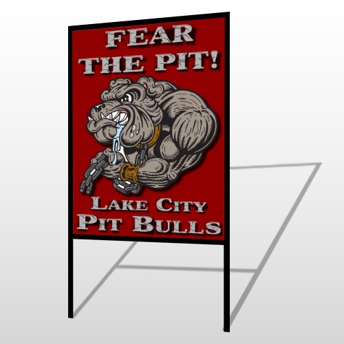 Fear Dog Mascot 51 H-Frame Sign