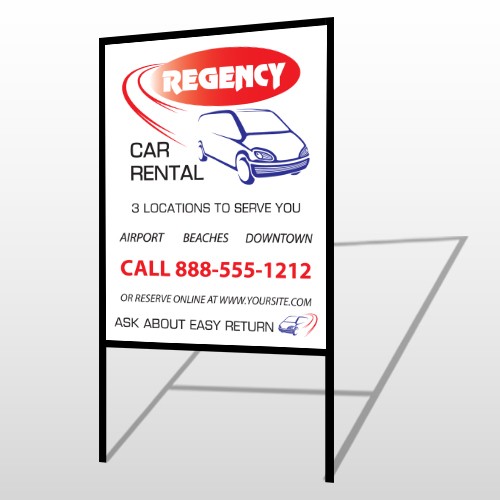 Rental Car 39 H-Frame Sign