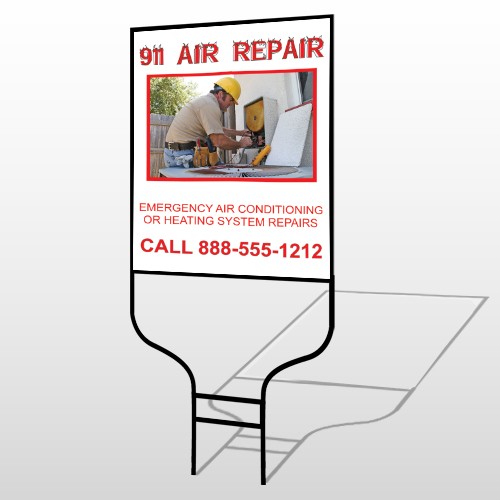 AC Repair 251 Round Rod Sign