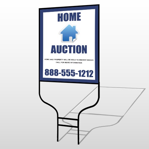 Blue House Auction 253 Round Rod Sign