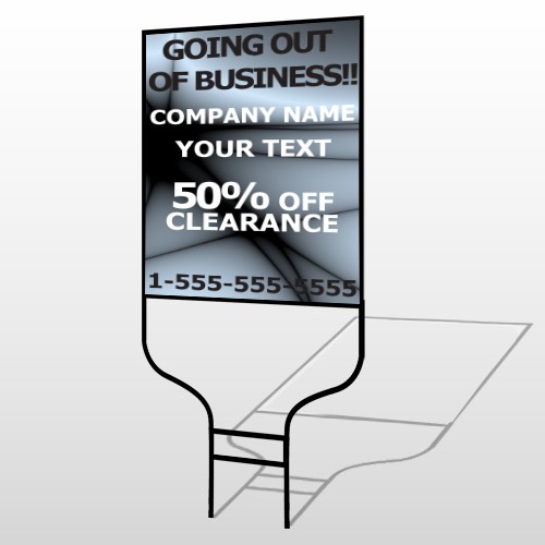 Gray Going Out of Business Sale 12 Round Rod Sign
