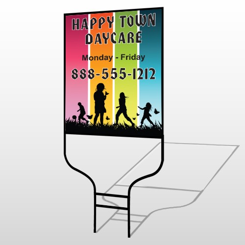 Happy Town 181 Round Rod Sign