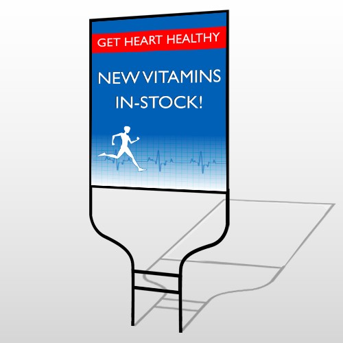 Heart Healthy 140 Round Rod Sign