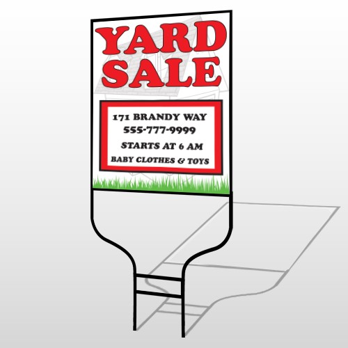 House In Grass 548 Round Rod Sign