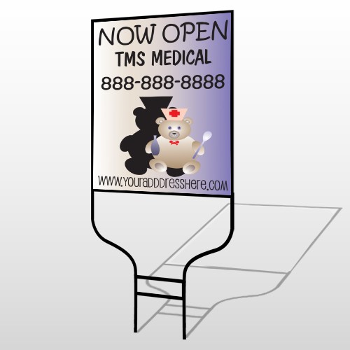 Nurse Bear 504 Round Rod Sign