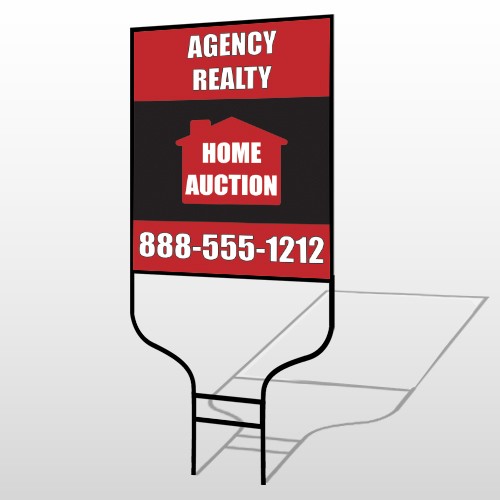 Red House Auction 252 Round Rod Sign