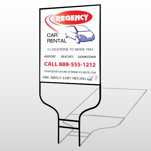 Rental Car 39 Round Rod Sign