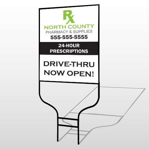 RX North County 105 Round Rod Sign