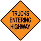 Trucks Entering Highway