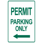 Permit Parking Only Left Arrow