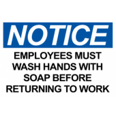 Notice Employees Must Wash Hands