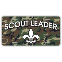 Scout Leader - Camo BG License Plate