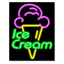 ICE CREAM 24"W x 31"H Neon Sign