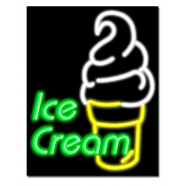 ICE CREAM 24"W x 31"H Neon Sign