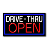 DRIVE THRU OPEN 20"H x 37"W Neon Sign