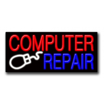COMPUTER REPAIR 13"H x 32"W Neon Sign