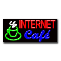 INTERNET CAFE 13"H x 32"W Neon Sign