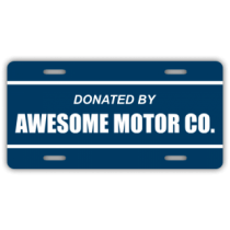 Donated By Awesome Motor Co License Plate