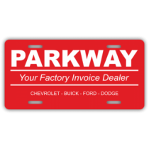 Parkway Factory Invoice Dealer License Plate