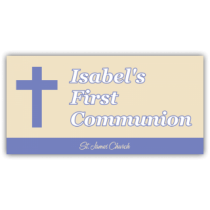 Isabels First Communion Vinyl Banner