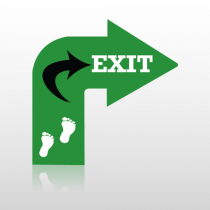 Exit 24 Floor Decal Curved Arrow Right