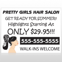 Pretty Girl Hair 290 Custom Sign
