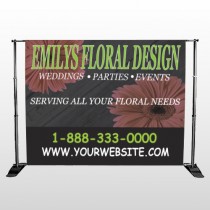 Black And Floral 496 Pocket Banner Stand