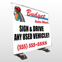 Budget Auto Mart 116 Exterior Pocket Banner Stand