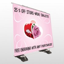 Pink Rose Hidden Ring 399 Exterior Pocket Banner Stand