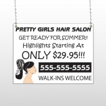 Pretty Girl Hair 290 Window Sign