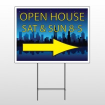 Open House Night City 707 Wire Frame Sign