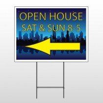 Open House Night City 706 Wire Frame Sign