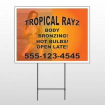 Tropical Rayz Tan 490 Wire Frame Sign