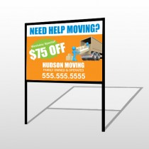 Blue Moving 294 H Frame Sign