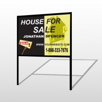 Gold Puzzle House 864 H-Frame Sign