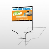 Blue Moving 294 Round Rod Sign