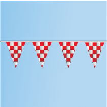 Pennant Red, White, Checkered 100' String