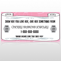 Scroll Pink Heart 397 Custom Sign