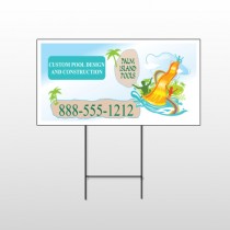 Palm Island Pool 534 Wire Frame Sign